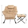 Accent Chair Lazy Reclining Leisure Chair with Removable Metal Legs and High-Density Foam, Comfy Upholstered Single Sofa Chair With Ottoman for Living