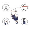 Hardwood With Cup Holder Wooden Stick Perforated 100kg Seaside Courtyard Hanging Chair