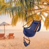 Hardwood With Cup Holder Wooden Stick Perforated 100kg Seaside Courtyard Hanging Chair