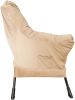 Accent Chair Lazy Reclining Armchair with Removable Metal Legs and High-Density Foam;  Comfy Upholstered Single Sofa Chair for Living Room