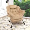 Accent Chair Lazy Reclining Armchair with Removable Metal Legs and High-Density Foam;  Comfy Upholstered Single Sofa Chair for Living Room